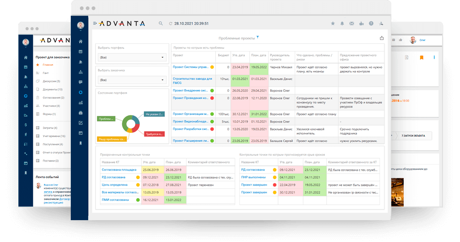 ADVANTA – это единый достоверный источник информации о проектах и портфелях